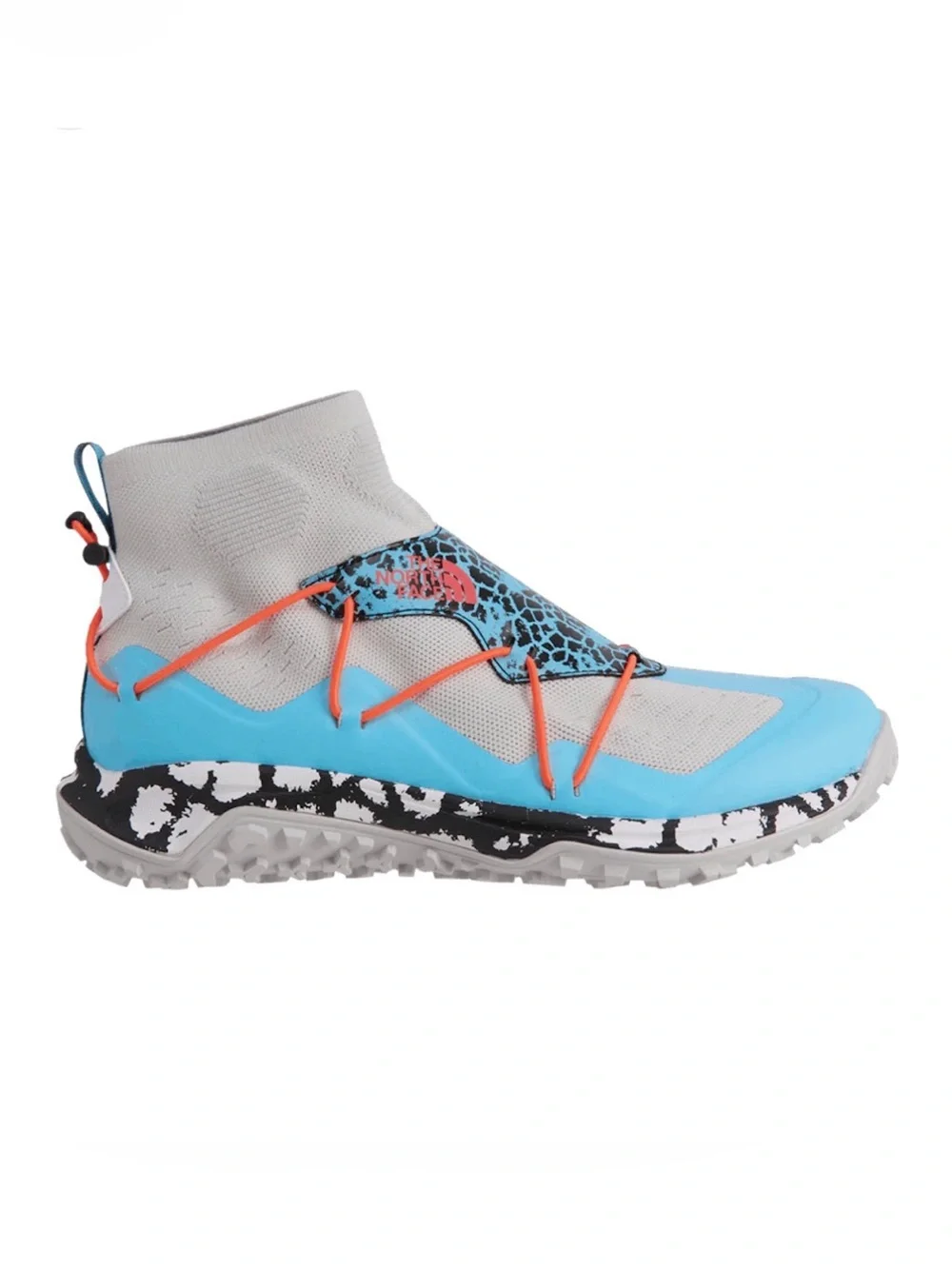 North Face Sihl Mid Waterproof Hiking Shoes Boots sz 8 Blue Mesh Animal Print